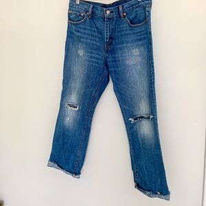 Levi’s Distressed Straight-Leg Jeans